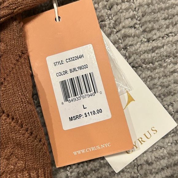 Cyrus The Diamond Stitch Cardigan Burleywood L - Picture 6 of 6